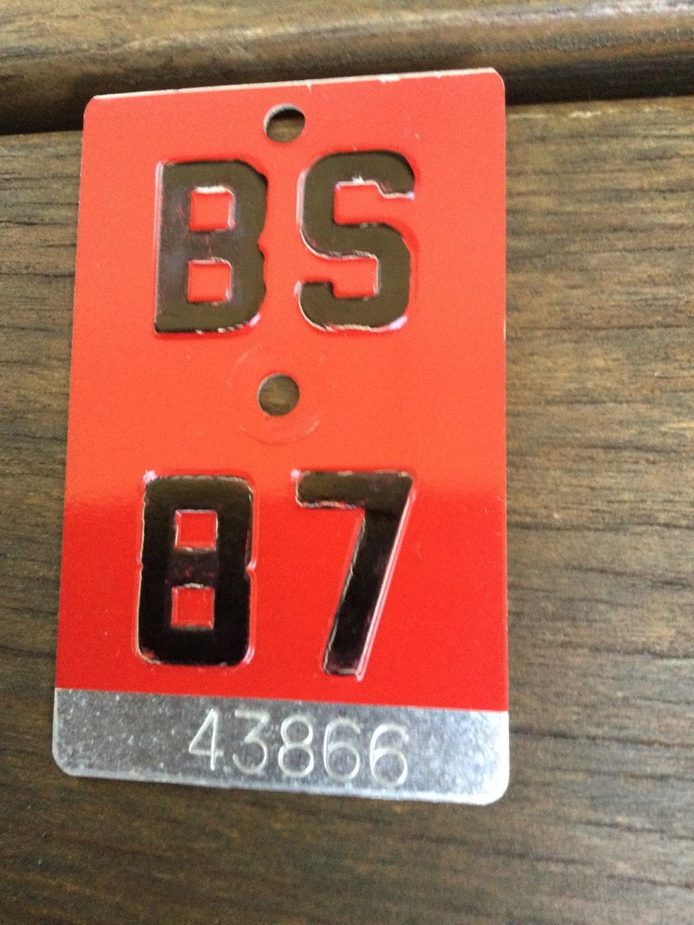 Insegne: Velonummer BS 1987 – Usato da Riehen venduto da hansi999