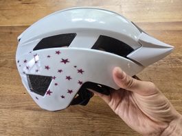 Kinder Velohelm, weiss mit Sternen, 47 - 54 cm 