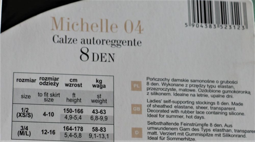 Gatta Michelle 15 DEN - bas sensuel, autoportant, sans orteil marqué, amincissant, allongeant optiquement la jambe, élégant, fin, avec bande de silicone, très féminin