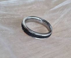 Edel Stahl Ring mit PVD Beschichtung (schwarz), Gr. 52