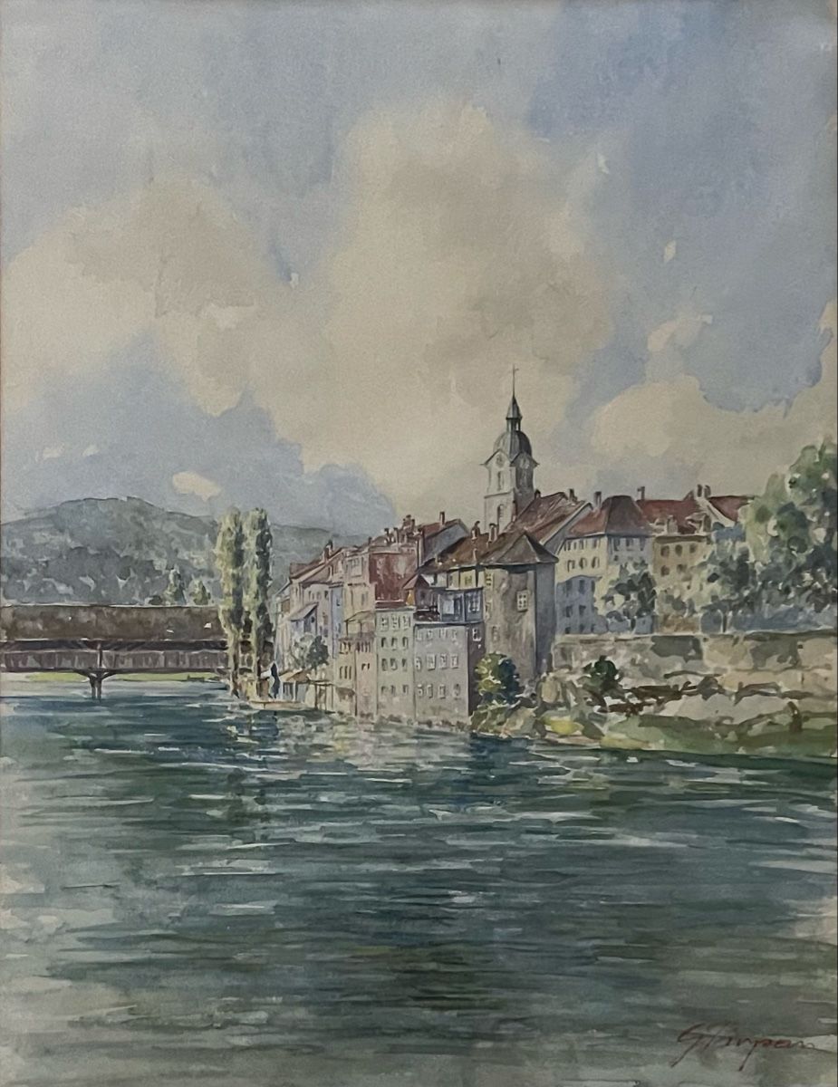 Gemälde: Altes Stadt Olten, Signiert – Gebraucht aus Grosshöchstetten von Perle1951 1