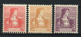 1907, Helvetia, Brustbild, ohne Falz ** (2)