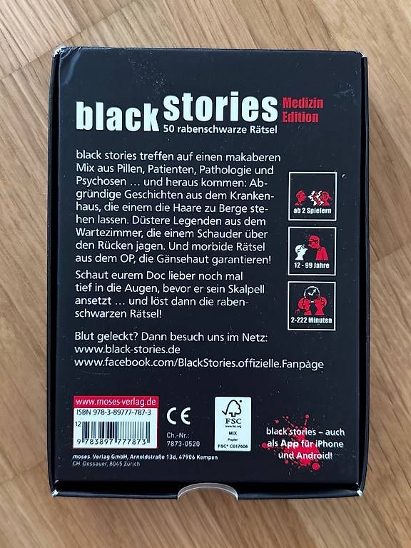 Giochi: Black Stories - Medizin Edition – Usato da Liestal venduto da R__Mueller 1