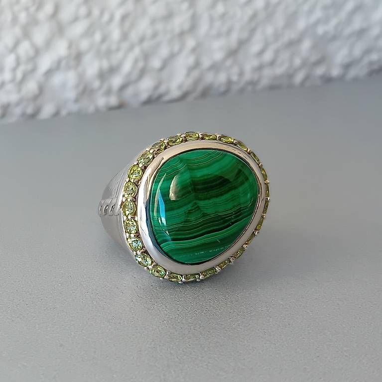 Ringe: Ring mit Malachit und Peridot in Silber – Gebraucht aus Stans von wer_fd5f 1