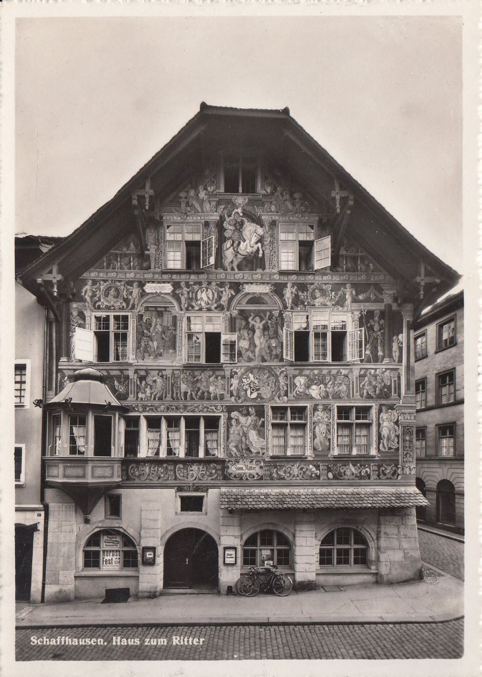 Ansichtskarten: Schaffhausen zum Ritter 1945 – Gebraucht aus Bürglen TG von StampGraf