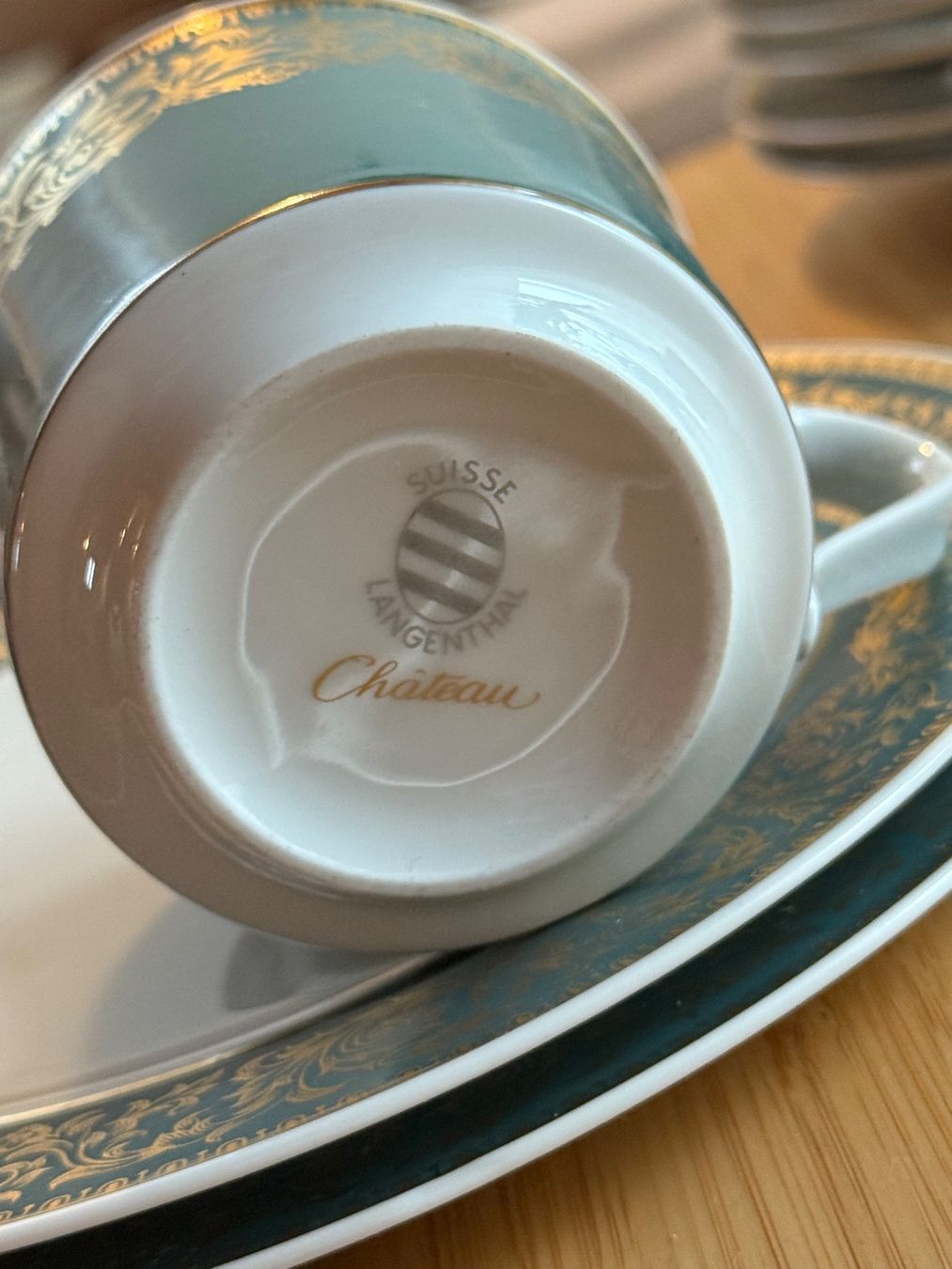 Set di piatti: Langenthal "Château" Geschirr Set Smaragd und Gold – Usato da Zürich venduto da Elena_8 1