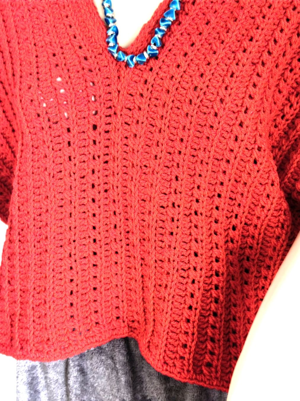 Top: Selbst gehäkelter Sommertop Farbe Rot – Nuovo (secondo la descrizione) da Basel venduto da Omi60 3