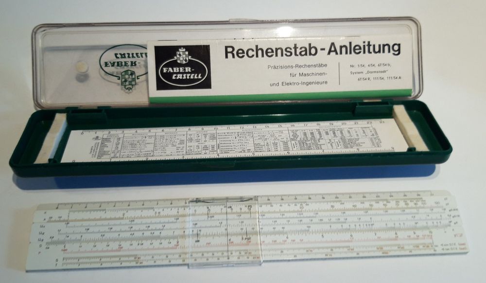 Rechenschieber, Faber Castell, Kunststoffbox, Anleitung (Gebraucht) in ...