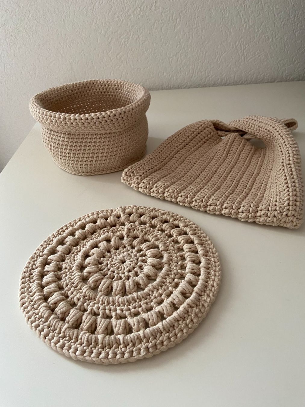 Sonstiges für Haushalt & Wohnen: Lot articles crochet (panier) handmade – Neu und originalverpackt aus Essert FR von archimede03