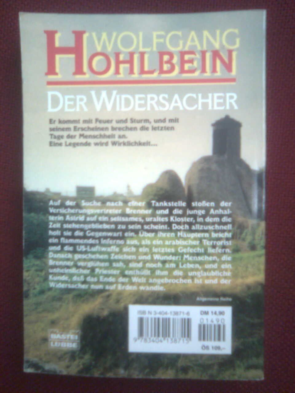 Libri: Wolfgang Hohlbein Der Widersacher – Usato da Basel venduto da Alacant 1