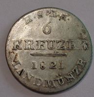 Sachsen Hildburghausen 6 Kreuzer 1821 Silber