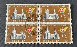 Viererblock Vollstempel Zürich briefmarke