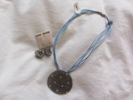 Silber Spiralen Kette und Ohrringe