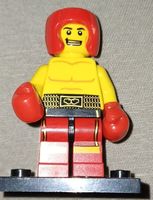 Lego Minifigur Boxer rot gelb neuwertiger Zustand