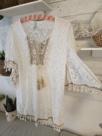 Sommerbluse/ Oberteil, Spitze Boho Hippie Festival