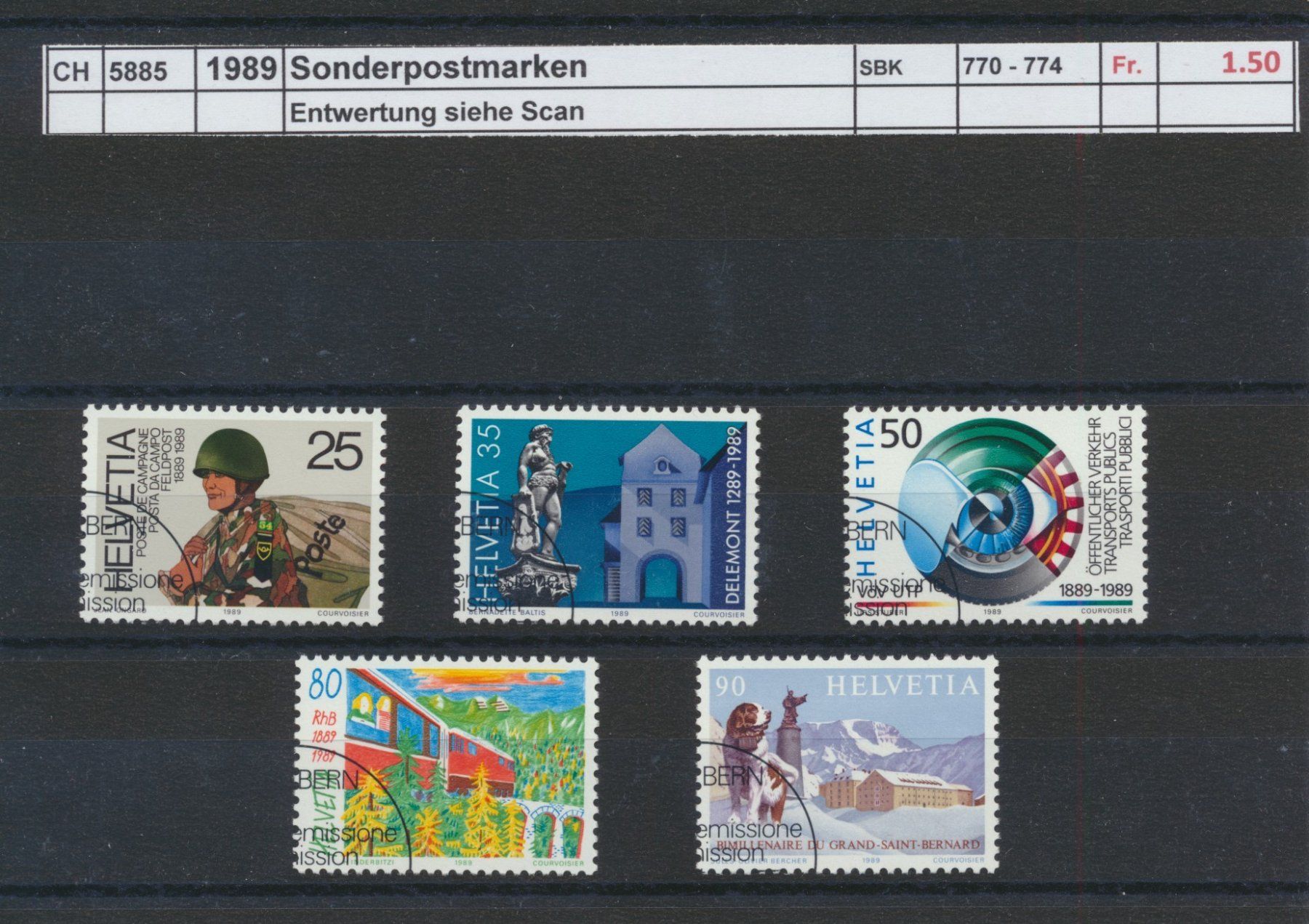 Alle Briefmarken: 1989 "Sonderposten I", gestempelt – Gebraucht aus Winterthur von Zupogeru