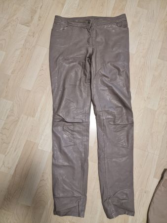 Lederhose grau Grösse M