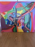 Originales Acrylgemälde, Sommerfarben „thinking“, 70x60cm, 2
