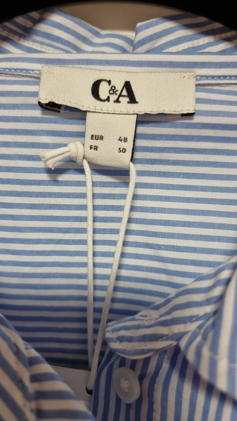C&A Camicette: C&A Hemdbluse Gr. 48/50, gestreift, Langarm, NEU – Nuovo (secondo la descrizione) da Steinach venduto da lesefieber 2