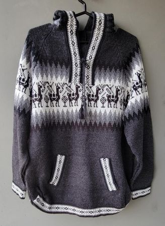 wunderschöner Alpaka Pullover Gr.XL, Farbe Anthrazit, NEU!!
