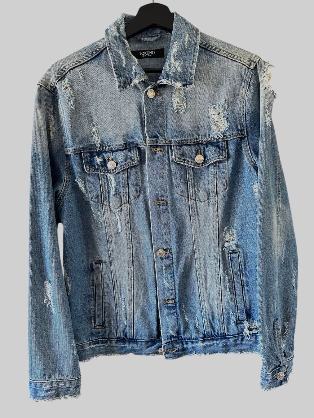 Giacche: Distressed Denim Jacket - Size M – Nuovo (secondo la descrizione) da Clarens venduto da Riviera_Friperie
