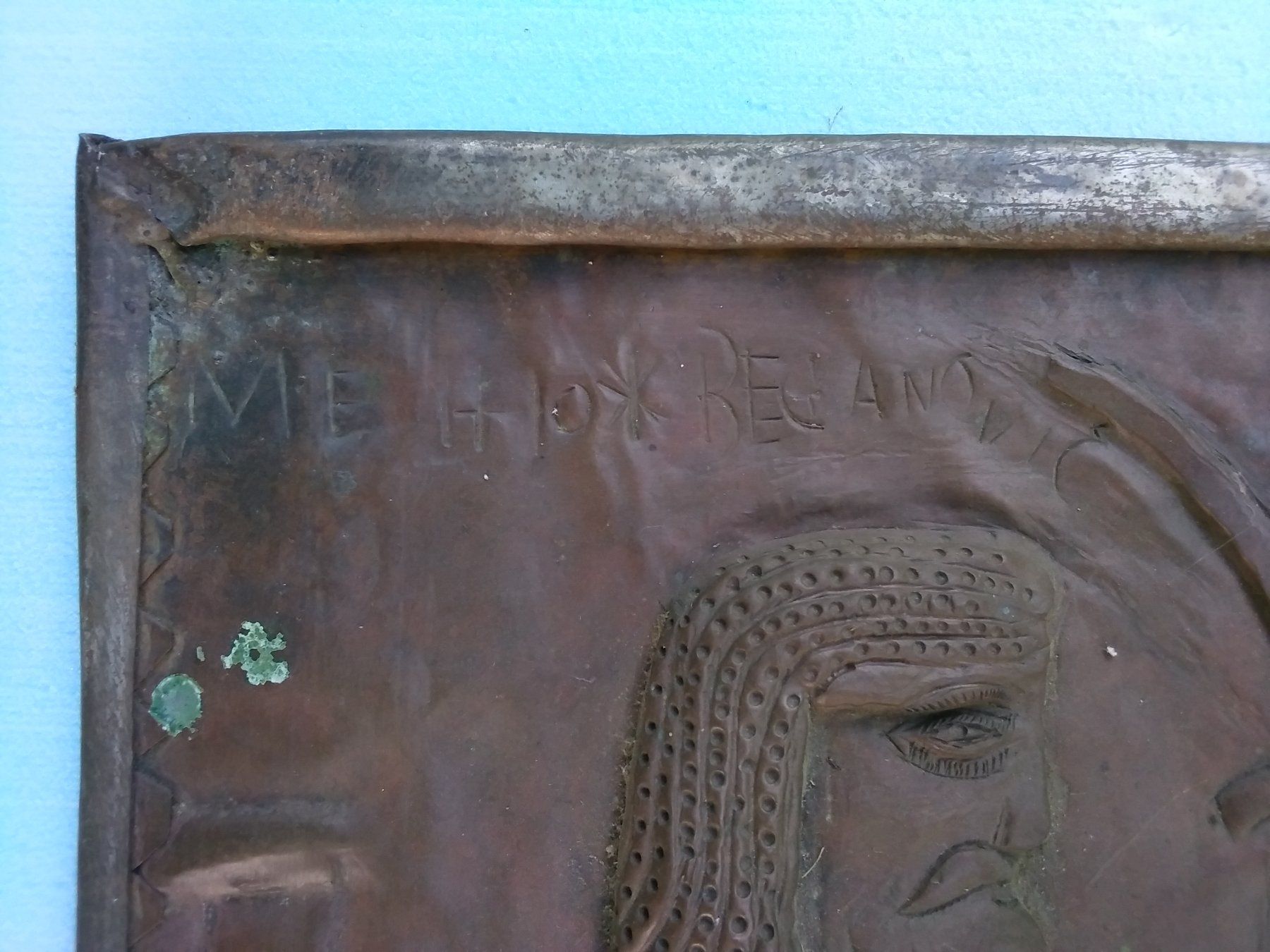 Skulpturen & Statuen: Antike Kupferplatte, Krieger zu Pferd, Amselfeld – Gebraucht aus Stüsslingen von Toppix 2