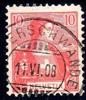 HERSCHWANDEN VOLLSTEMPELT HELVETIA BRUSTBILD 11.VI.08  -328