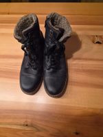 Winter Stiefel gefüttert schwarz Leder, Gr. 42