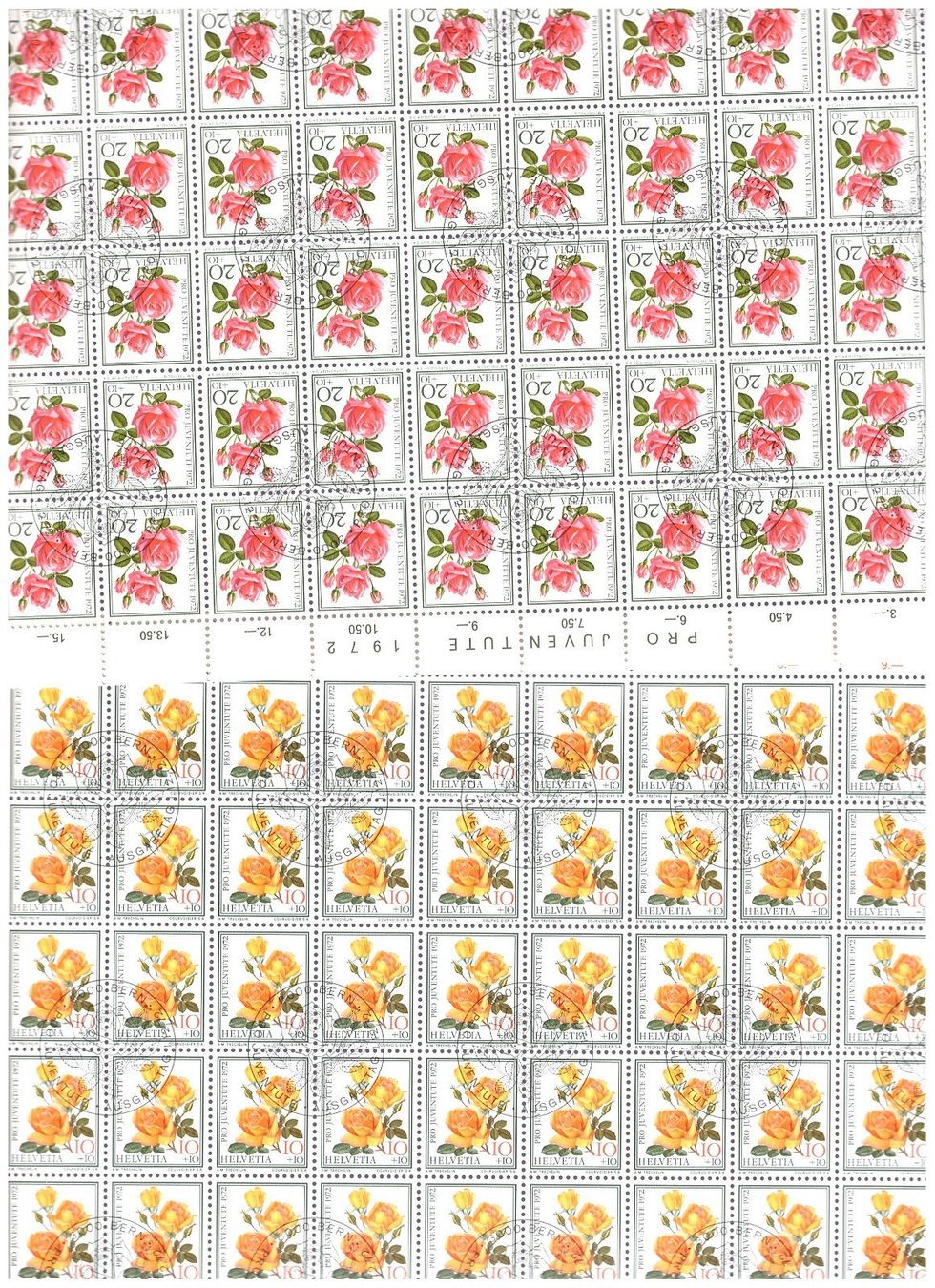 Alle Briefmarken: PJ 1972 Satz Bogen mit Ersttagsstempel – Neu (gemäss Beschreibung) aus Frauenfeld von Interessent1