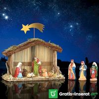Krippe zu Weihnachten, 10-teilig, aus Porzellan