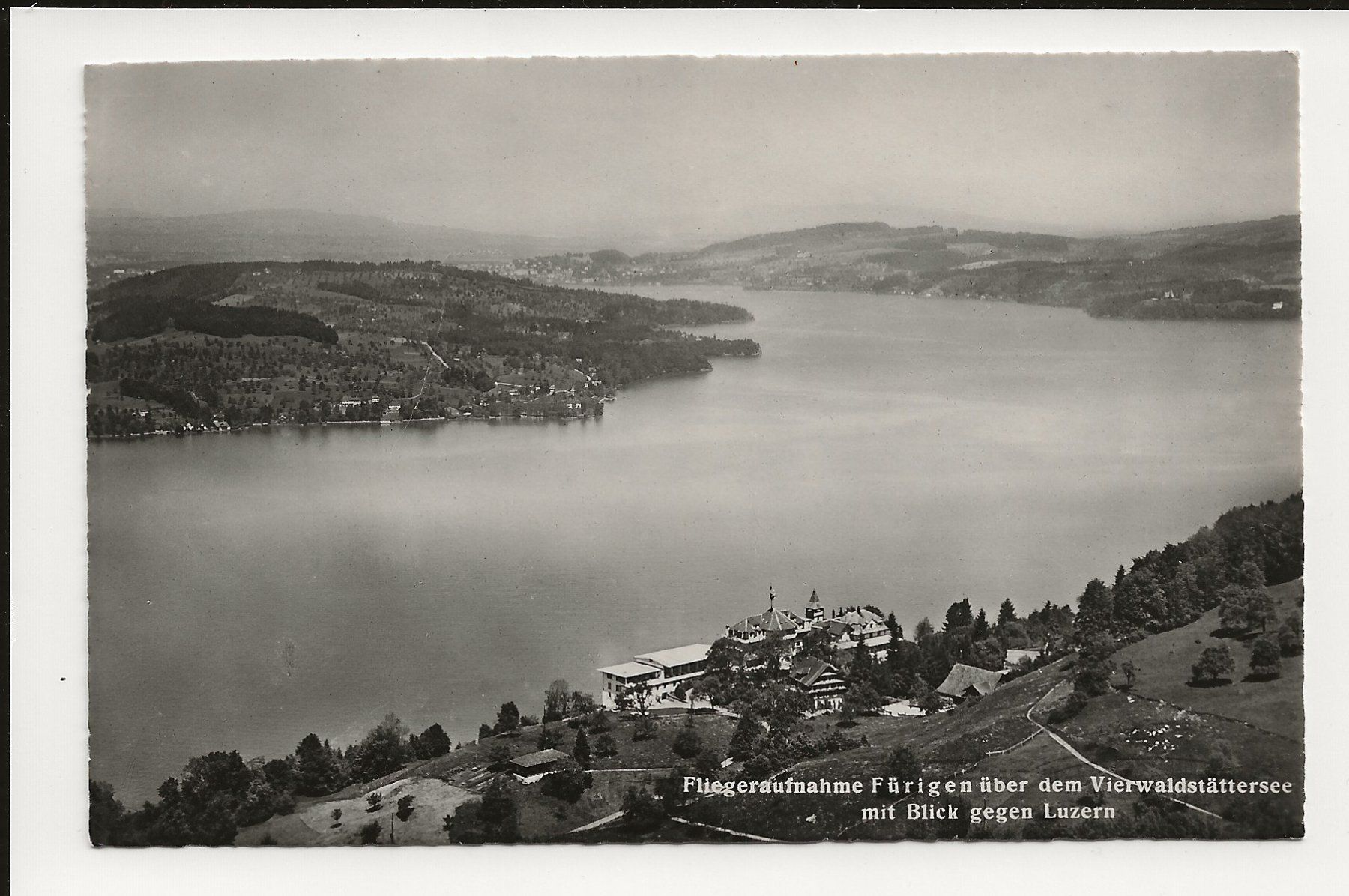 Ansichtskarten: AK 1949 Fliegeraufnahme Fürigen gegen Luzern – Gebraucht aus Greifensee von 315WDO