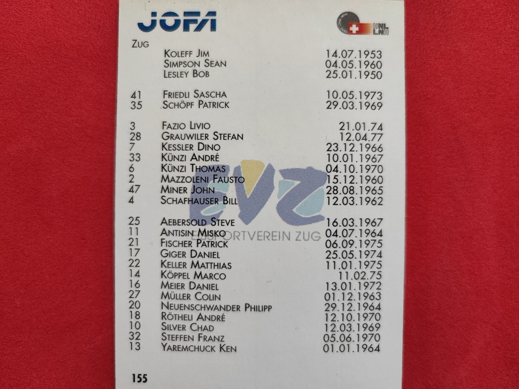 Sammelbilder & Trading cards: EVZ ZUG TEAM CARD - 1995/96 – Gebraucht aus Dübendorf von kb86_MOVIE 1