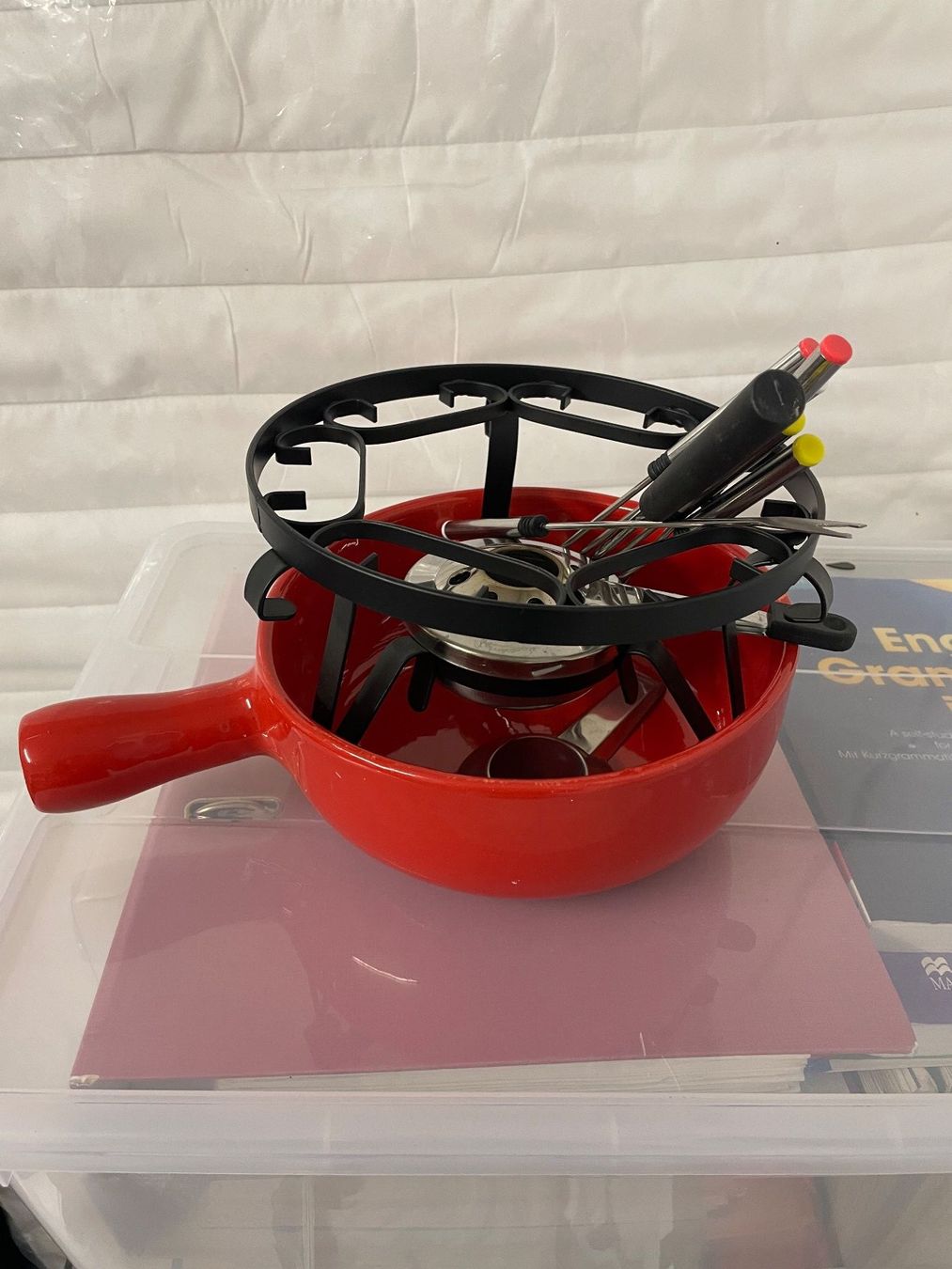 Elettrodomestici da cucina: Rotes Fondue-Set mit Gabeln – Nuovo (secondo la descrizione) da Niederglatt ZH venduto da ctulimp