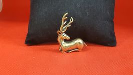 Antike Messing Figur Hirsch, Vintage Dekoration Jagd 🦌