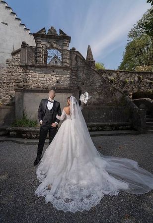 Elegantes Dantel Hochzeitskleid mit Korsett