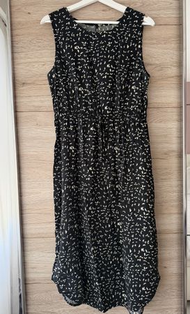 Chicoree Sommerkleid, Grösse L, Schwarz mit Blätterprint