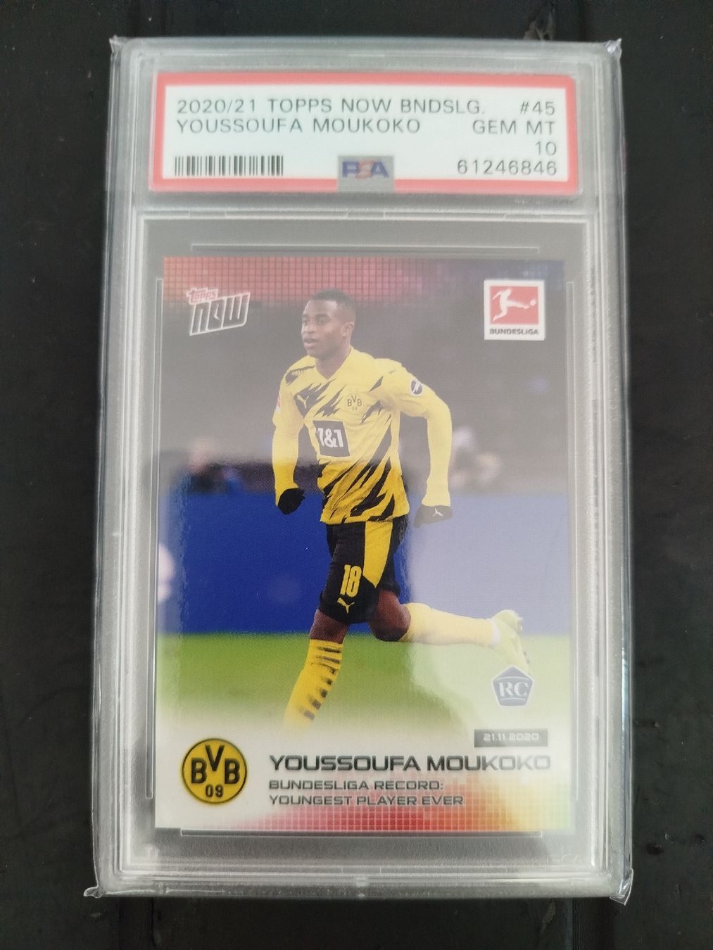 Topps Carte collezionabili: Topps 20/21 Youssoufa Moukoko RC PSA10 – Nuovo e nell'imballaggio originale da Wettingen venduto da mirna04