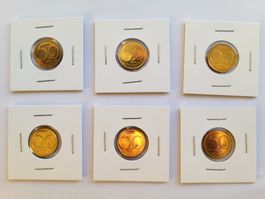 6x 50 Groschen PP 79-80-81-82-83-87