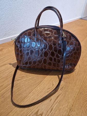 Elegante Kroko-Handtasche, braun