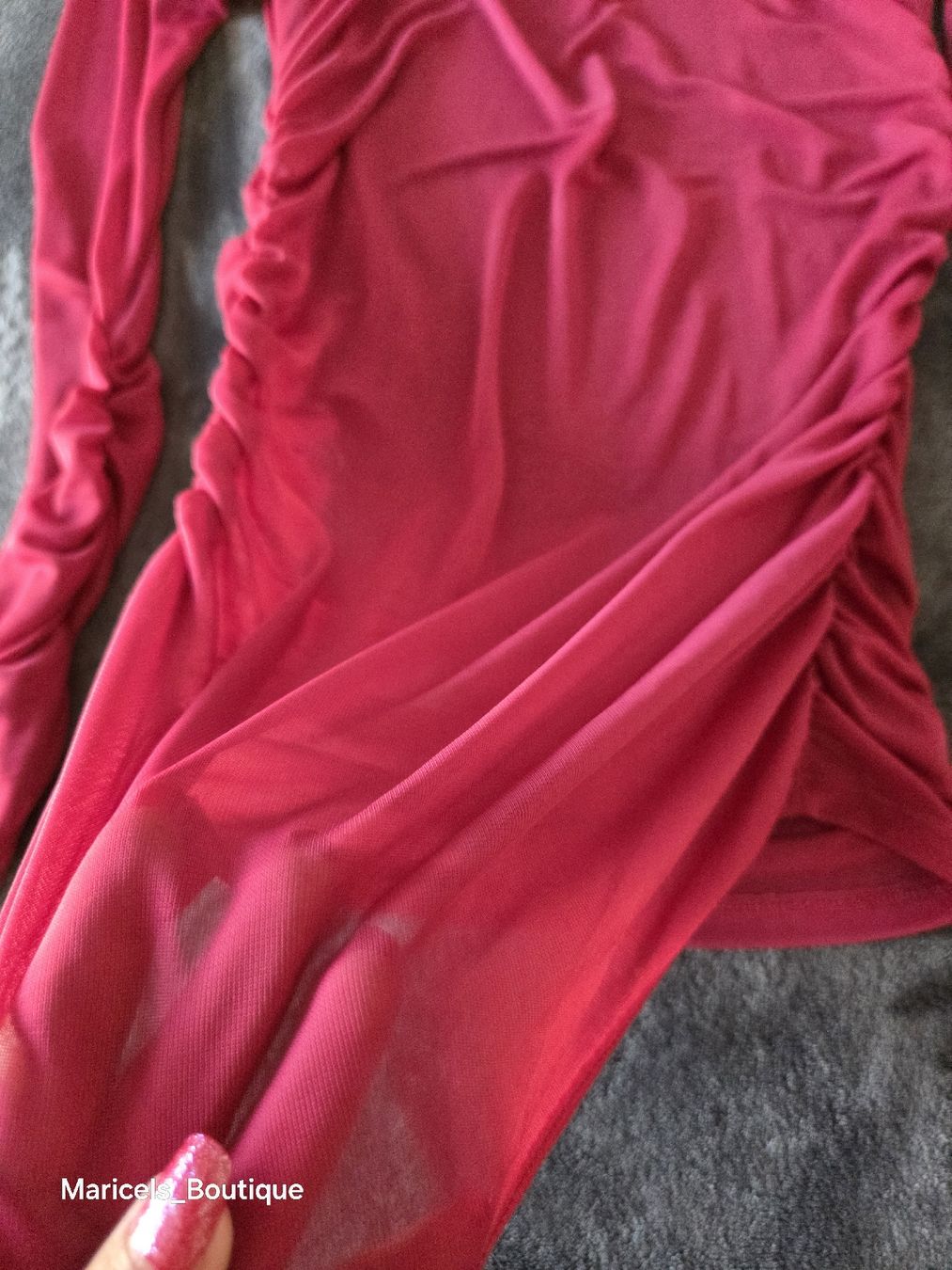 Zara Top: ZARA Langarmshirt Pink Grösse M Mesh Ruched – Usato da Winterthur venduto da Maricels_Boutique 3