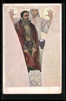 Alphonse Mucha: Frau mit abwehrenden H