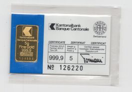 (241) 5 g Goldbarren KB mit Zertifikat