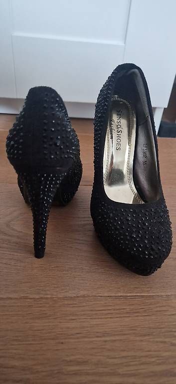 Damenschuhe: Highheels Gr. 36 schwarz mit Steinen – Gebraucht aus Plons von fra_8cp5 1