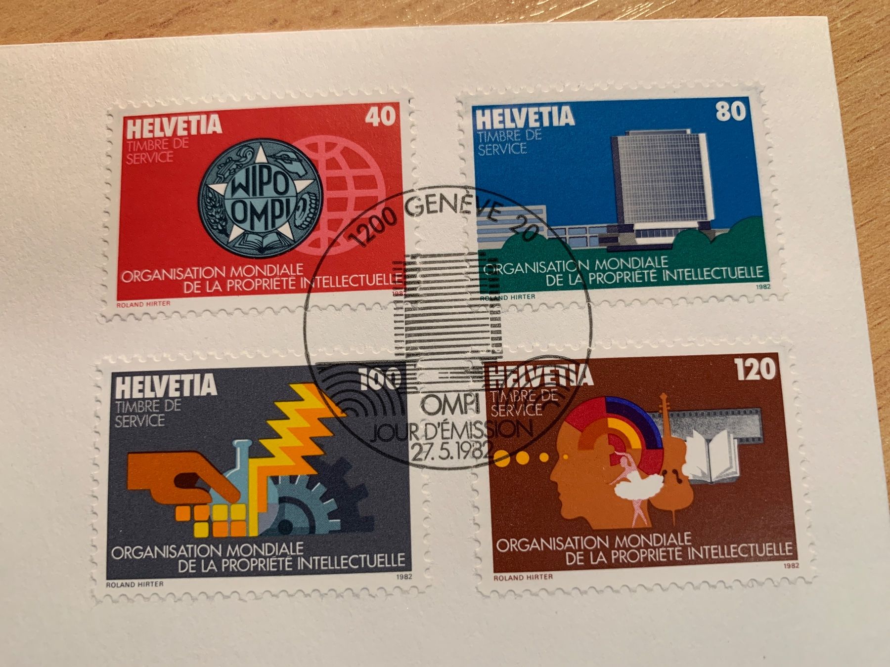 Alle Briefmarken: OMPI Ersttagsbrief 27.5.1982 Genf – Gebraucht aus Ibach von lisch3 2