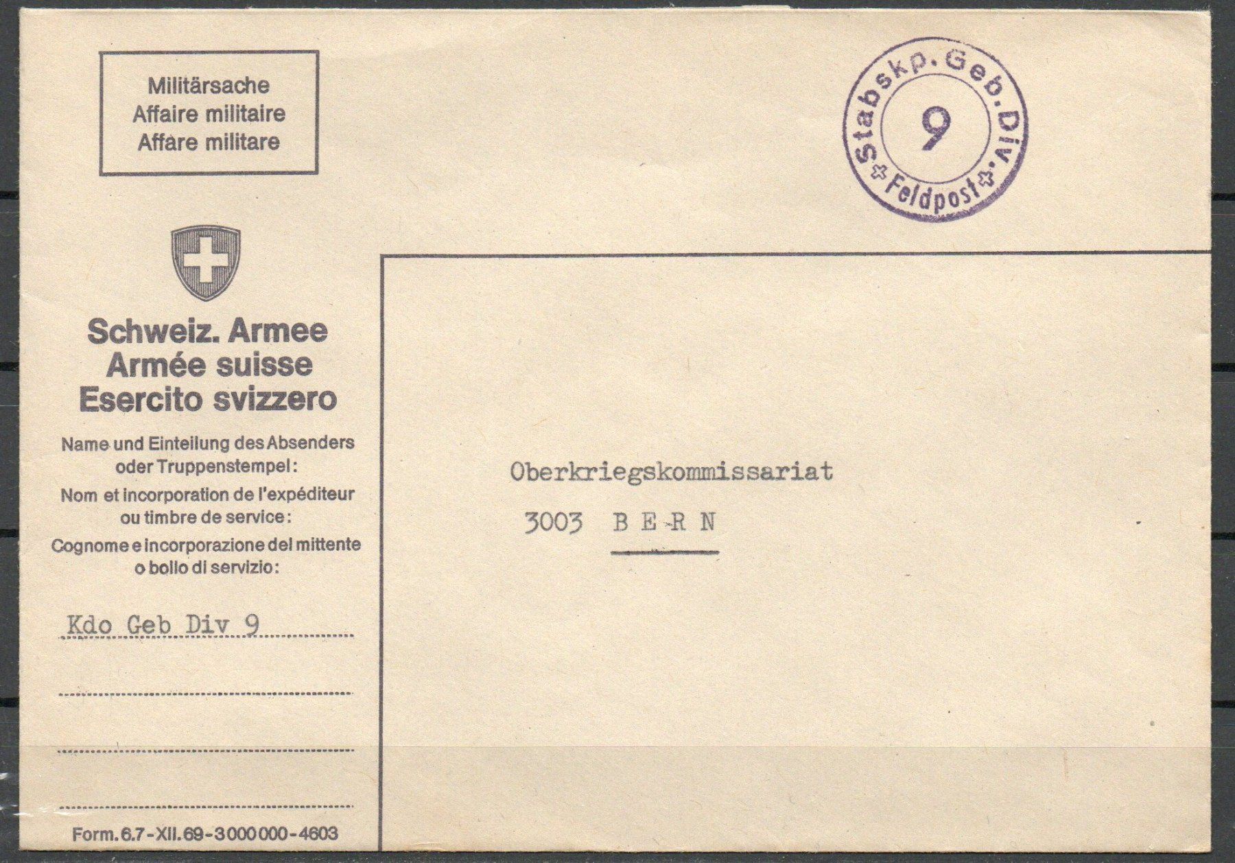 Alle Briefmarken: Militärbrief 2Stk. – Gebraucht aus Herrliberg von Lfrifda 1