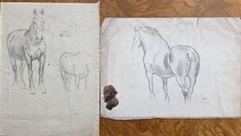 David Arnold BURNAND (1888-1975)2 esquisses de chevaux