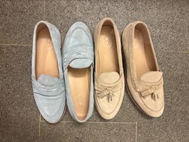 2 Paar Frauenwildleder Loafer von SI, Gr. 40 Neu