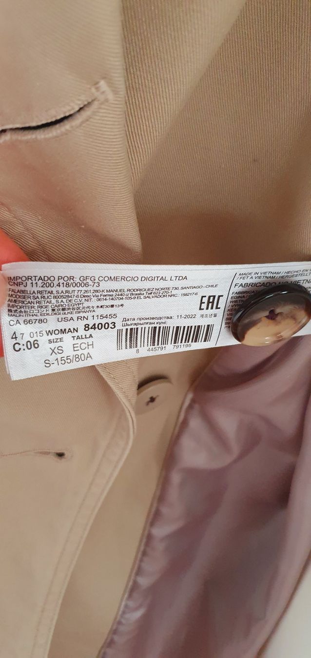 Mango Mäntel: Trenchcoat Mango Gr. 34 beige Baumwolle – Gebraucht aus Stansstad von InStyle8 4