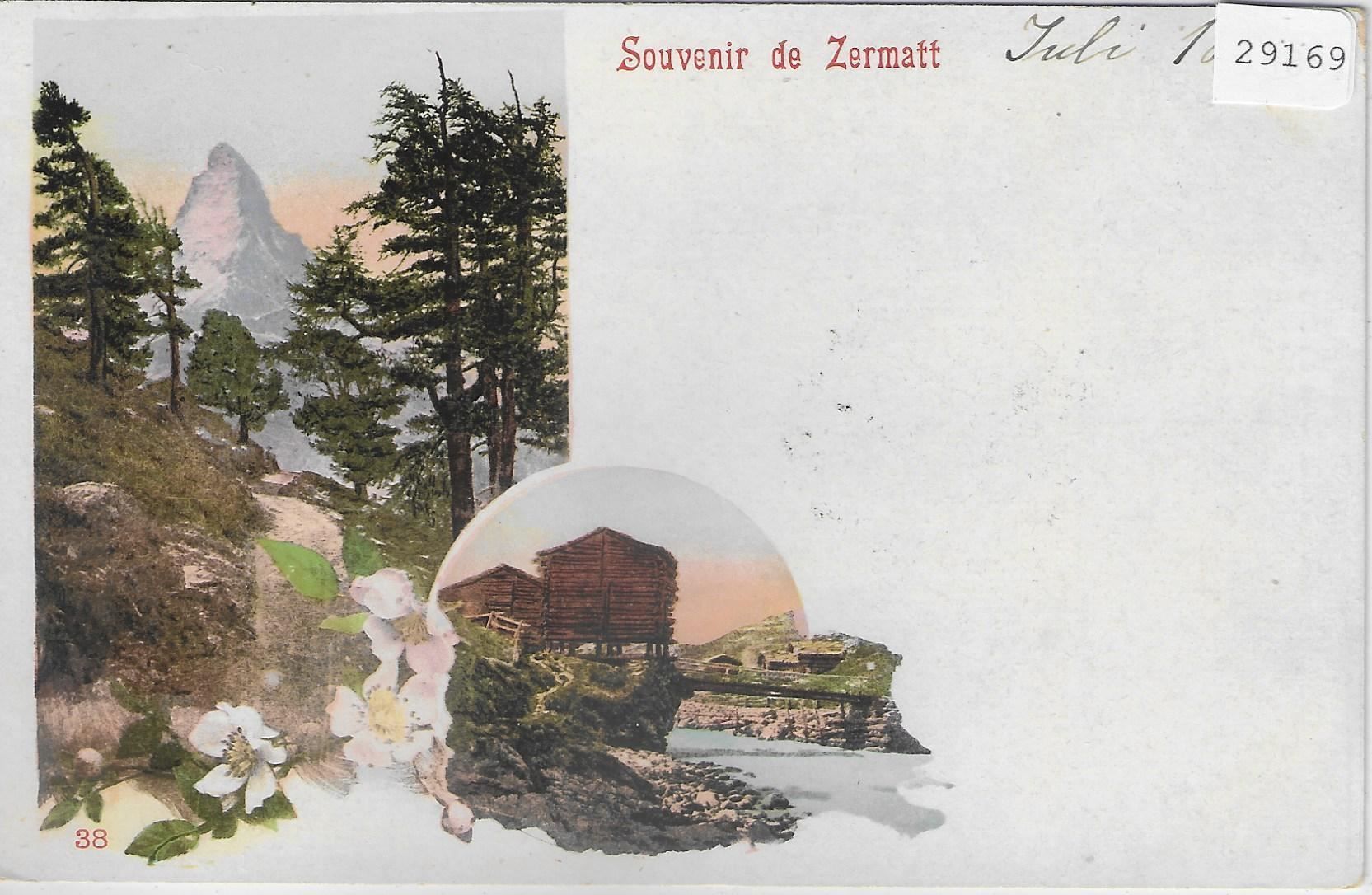 Cartoline postali: Souvenir de Zermatt - Litho – Usato da Ettingen venduto da Kartenplanet