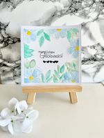 Handgemalte Hochzeitskarte im Blumendesign